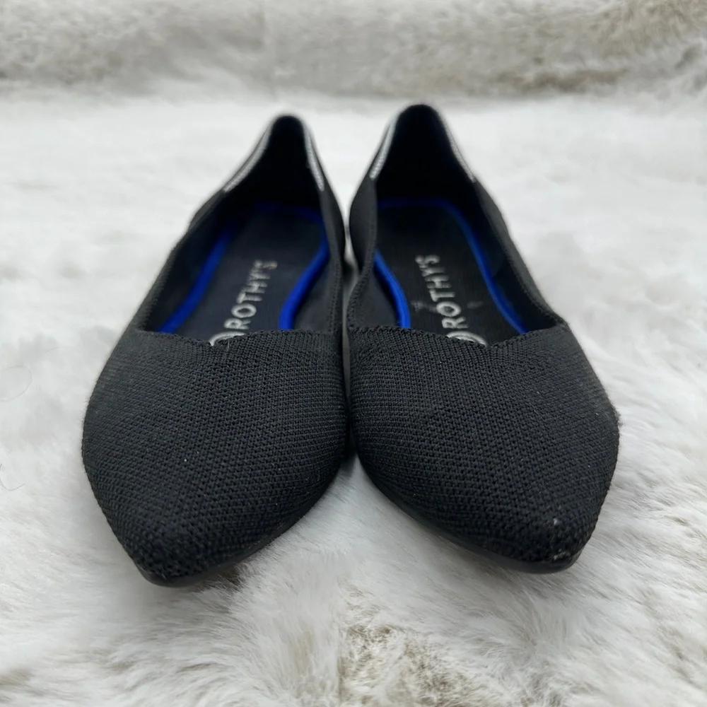 Rothy's The Point Black Flat Slip‎ on Shoes Womens size 8.5